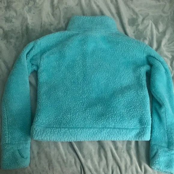 Girl’s size L All In Motion blue active zip up sweatshirt (fluffy Material) - Picture 6 of 7